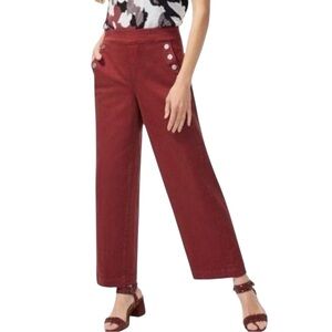 CHICO’s Wide Leg Ankle Sailor Style Pants in Brown Size 2 (12) -- Cute w/ Boots